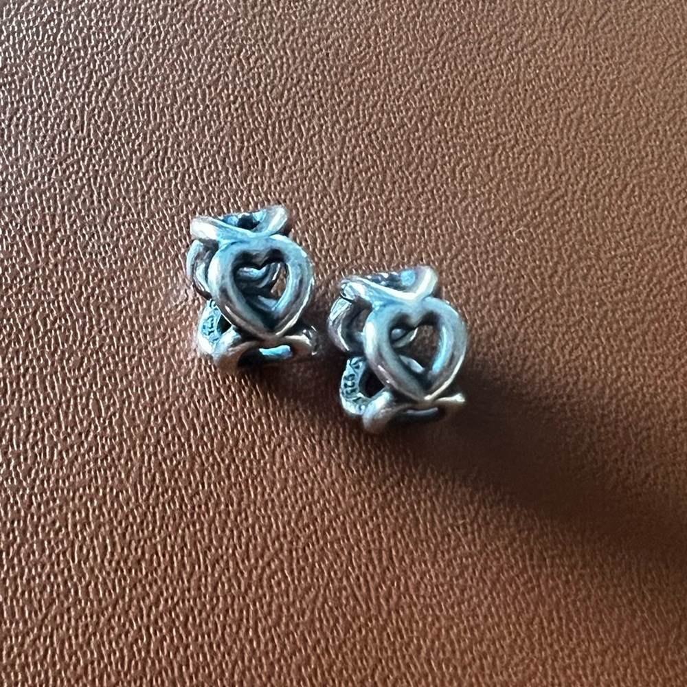 Pandora Set of 2 Open Hearts Silver Spacer Charms